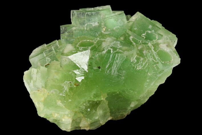 Light-Green, Cubic Fluorite Crystal Cluster - Morocco #174002